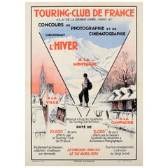 Original Vintage Poster Photography Cinematography Contest France Ski Winter Art