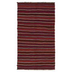 Persischer Vintage-Kelim-Teppich in Rot, Weiß und Blau mit Streifen von Rug & Kilim