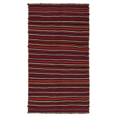 Persischer Vintage-Kelim-Teppich in Rot, Weiß und Blau mit Streifen von Rug & Kilim
