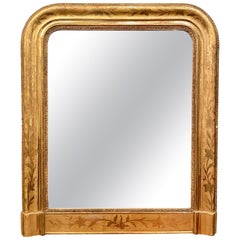 Antique French Louis Philippe Gold Leaf Mirror, Circa 1860