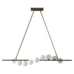 Nautilus Chandelier in Natural Brass and Blown Opal Glass by Blueprint Lighting