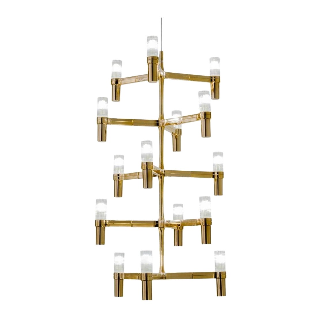 Lampadario 'Crown Multi' di Markus Jehs & Jehs+Laub in oro placcato per Nemo