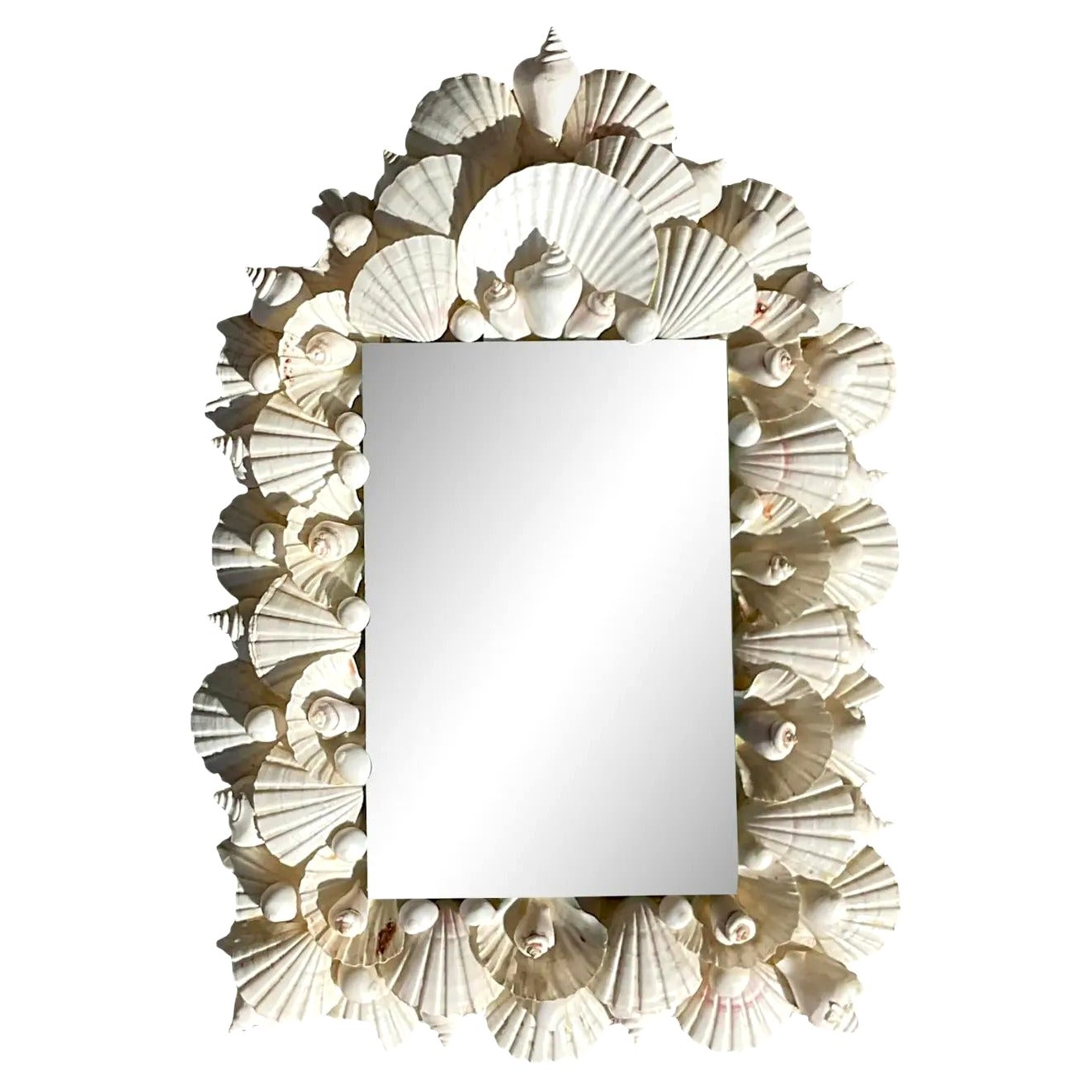 Vintage Coastal Handmade Shell Mirror