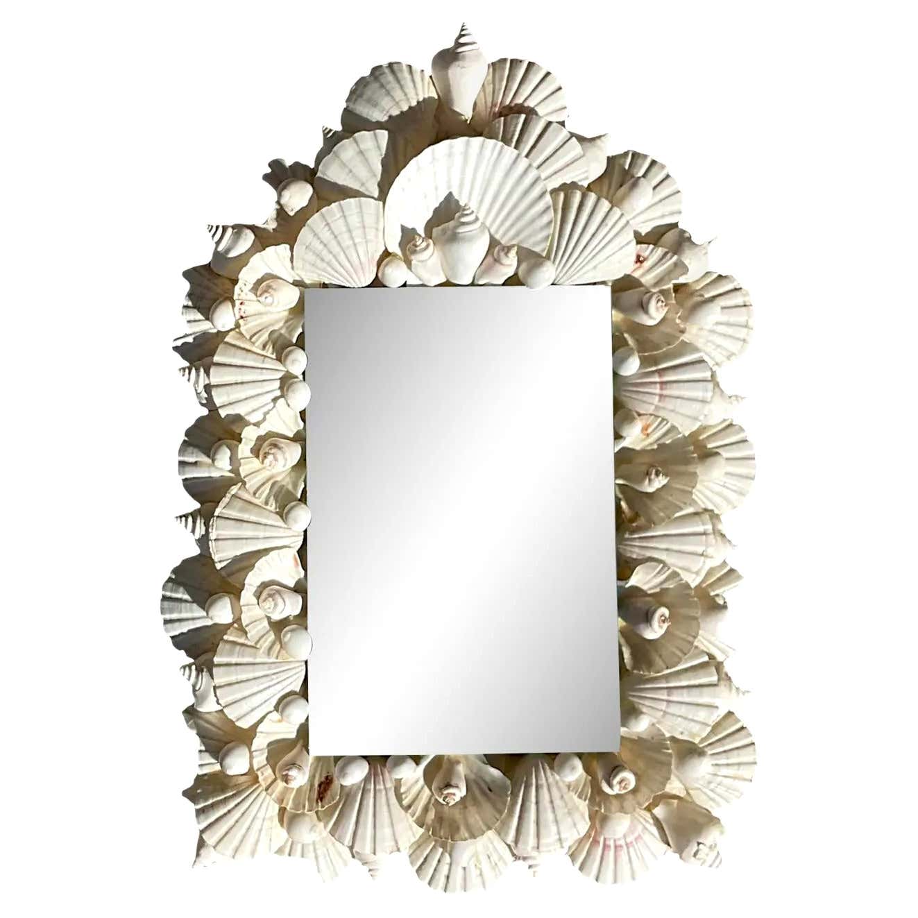 Vintage Coastal Handmade Shell Mirror at 1stDibs | shell mirrors for ...