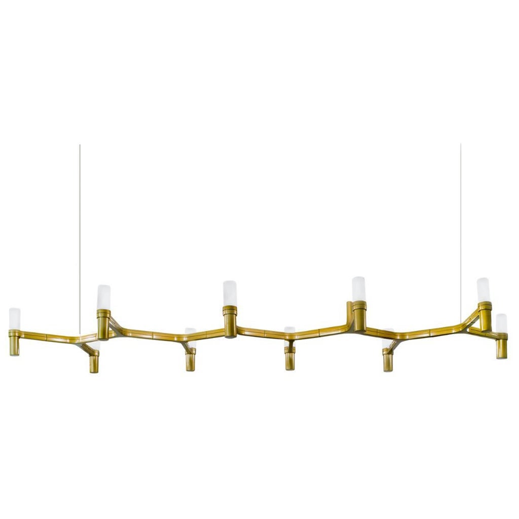 Markus Jehs, Jürgen Laub 'Crown Plana Linea' Chandelier in Gold Plated for Nemo  For Sale