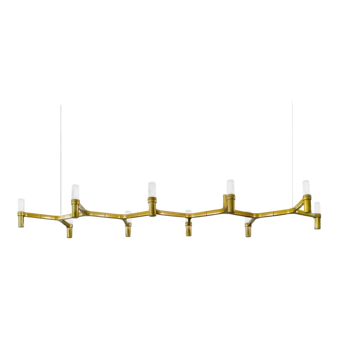 Markus Jehs, Jürgen Laub 'Crown Plana Linea' Chandelier in Plated Gold for Nemo