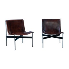 Retro Katavolos, Little & Kelly Brown Leather Chairs