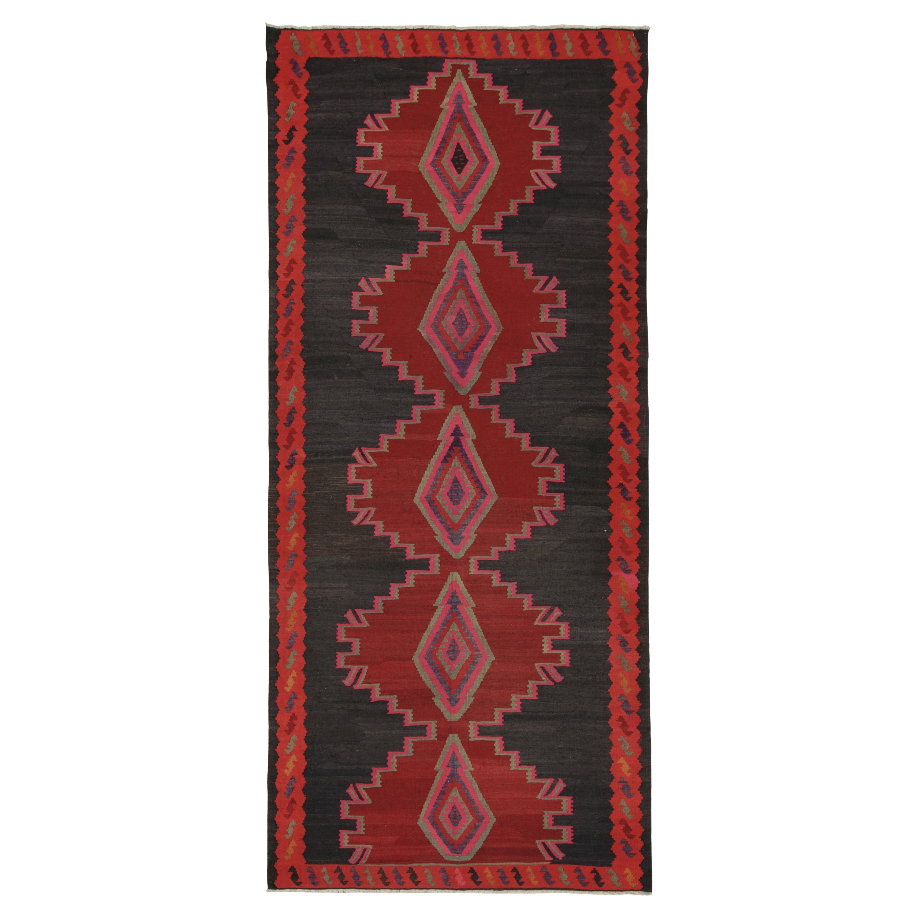 Vintage Northwest Persian Kilim with Red and Pink Medallions For Sale
