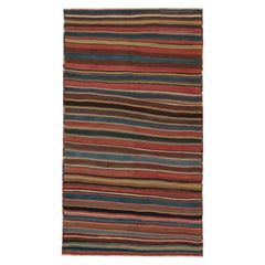 Vintage Shahsavan Persian Kilim rug in Polychromatic Stripes