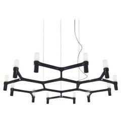 Markus Jehs, Jürgen Laub 'Crown Plana Minor' Chandelier in Plated Black for Nemo