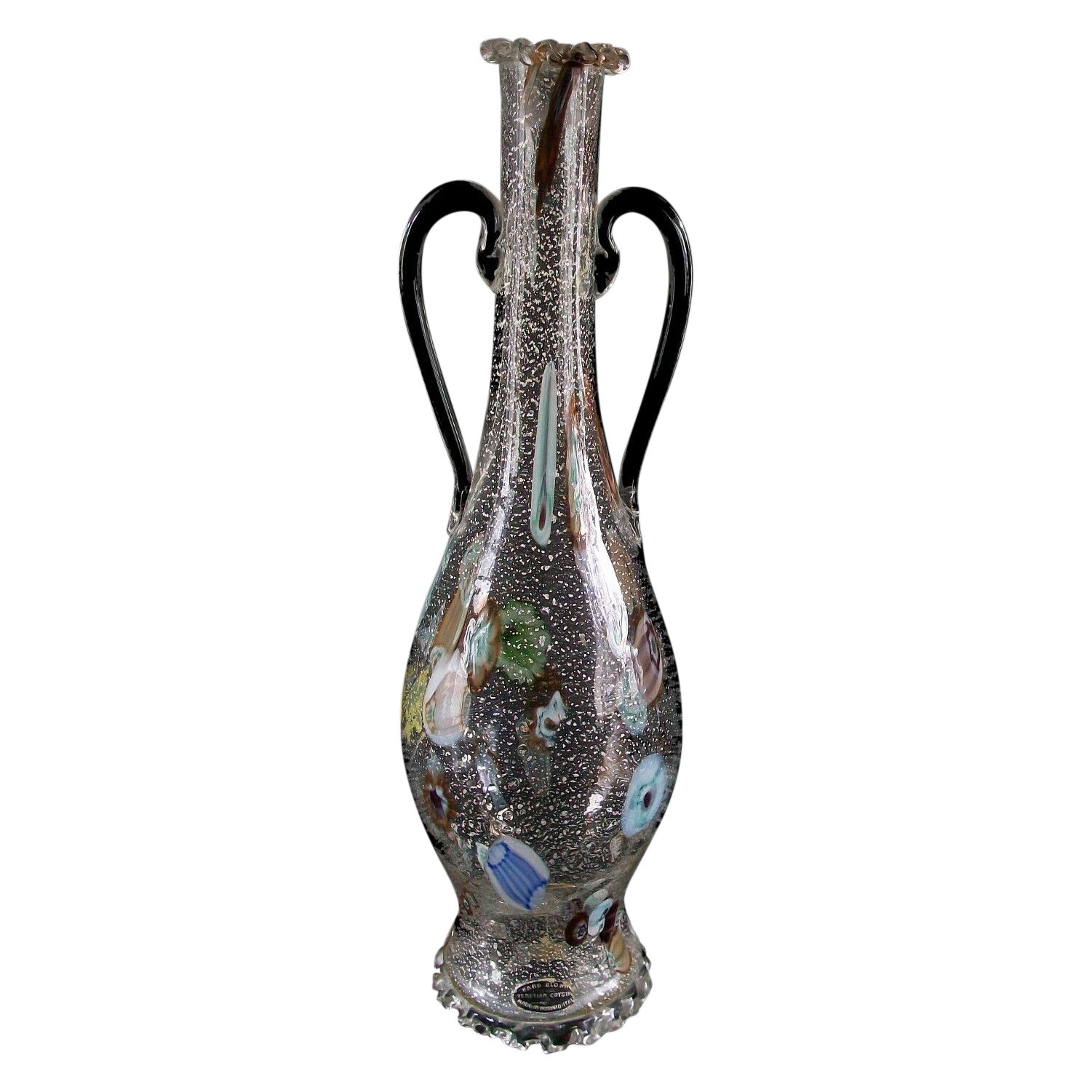 Fratelli Toso - Early Venetian Crystal Millefiori Decanter - Italy - C.1950's