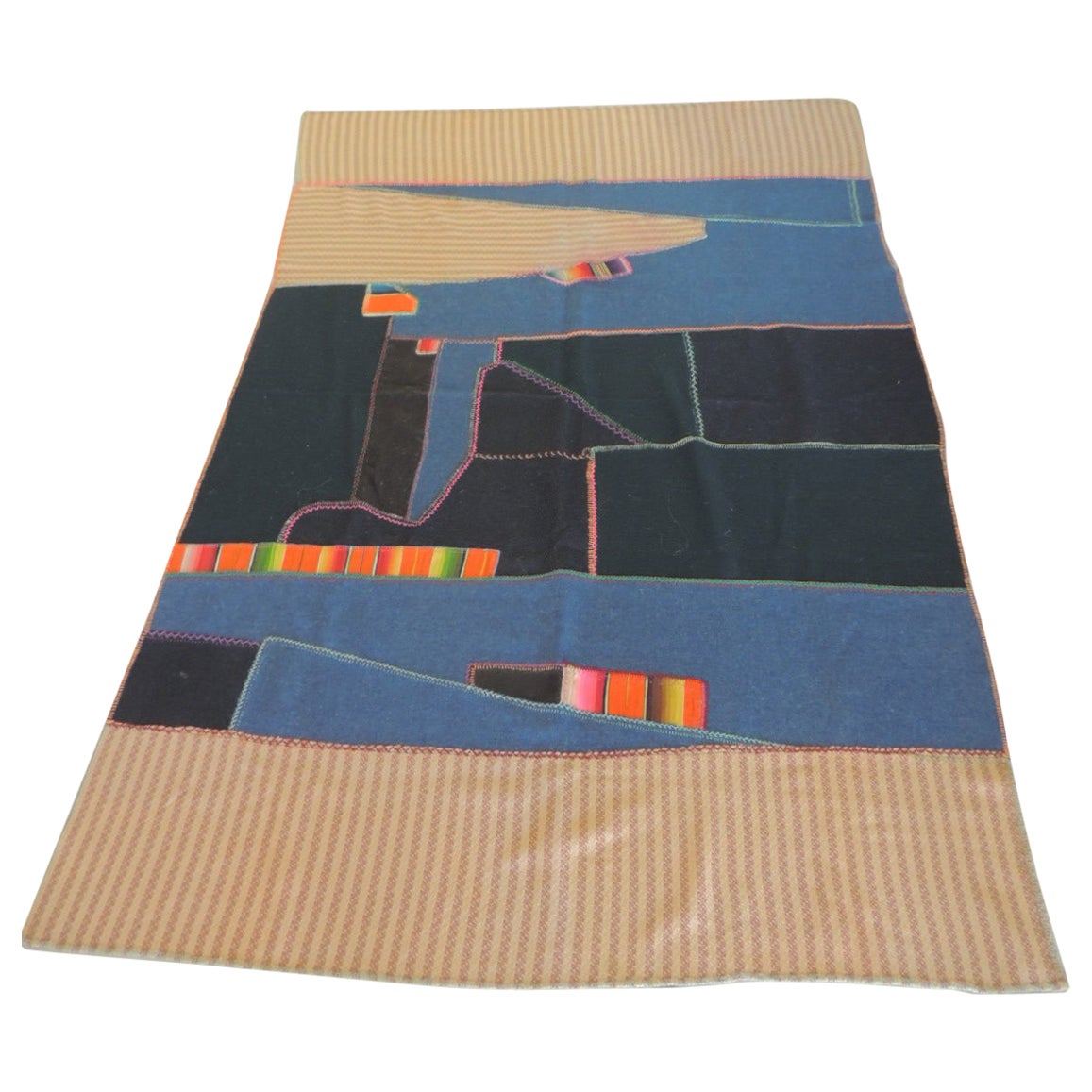 Vintage Colorful Patchwork Throw or Blanket