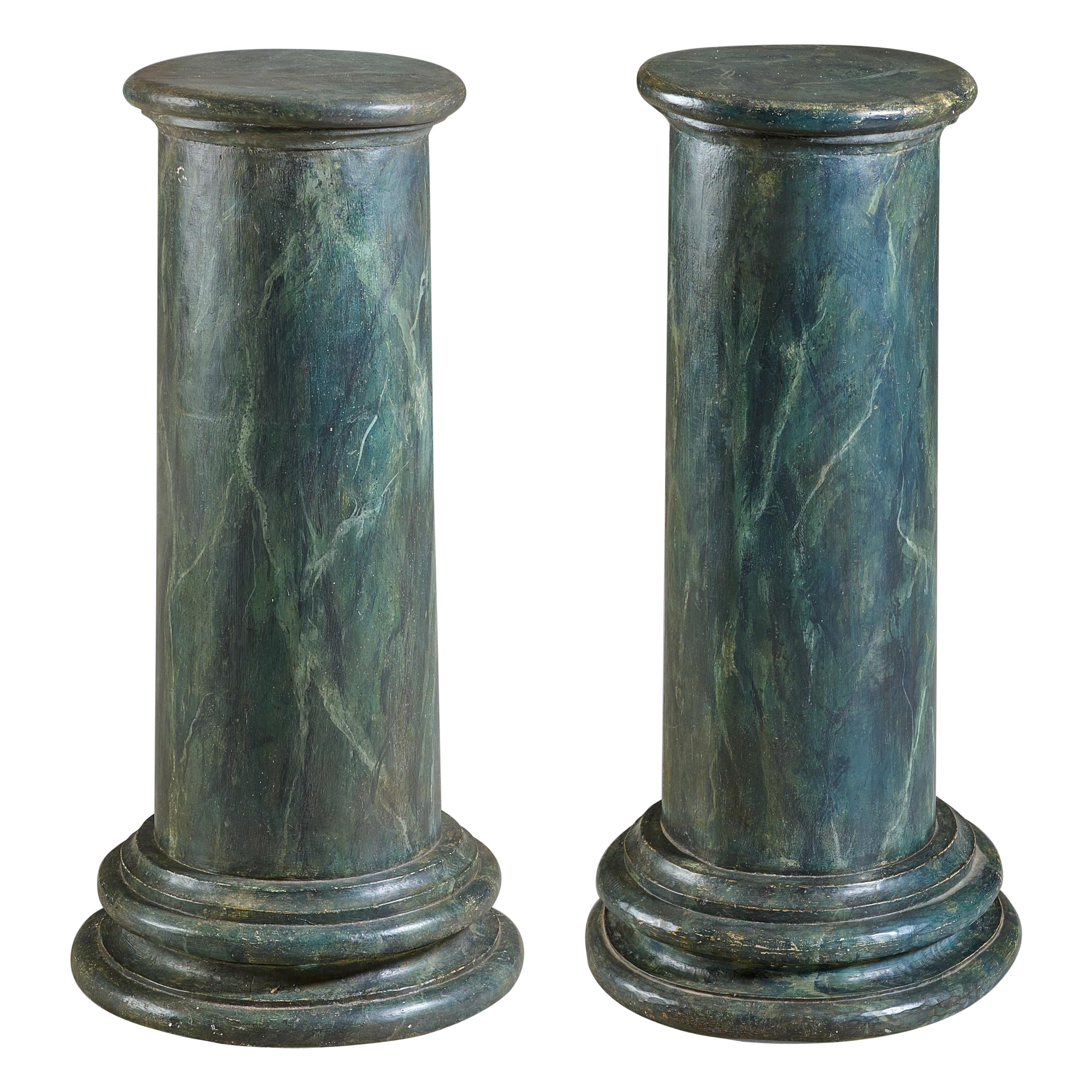 Pair of Classic Painted Pedestals