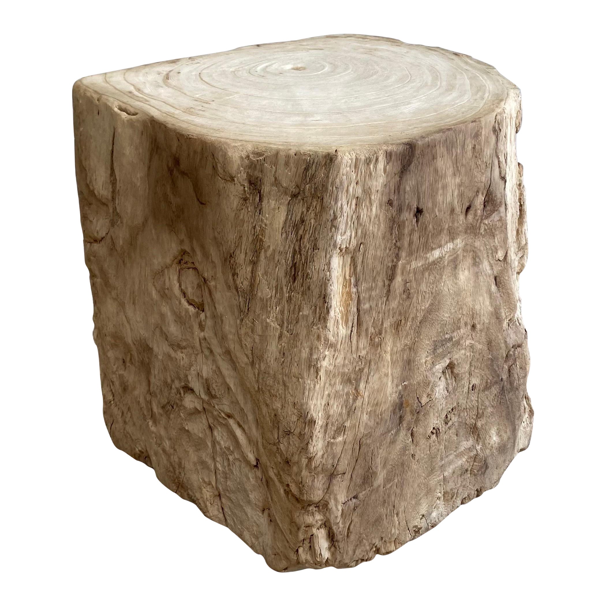 Natural Minimalist wood Stump Side Table at 1stDibs