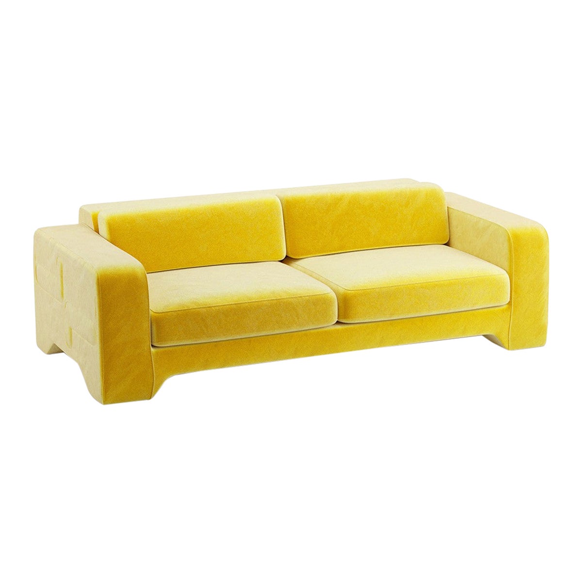 Popus Editions Giovanna 2.5 Seater Sofa in Yellow Verone Velvet Upholstery For Sale