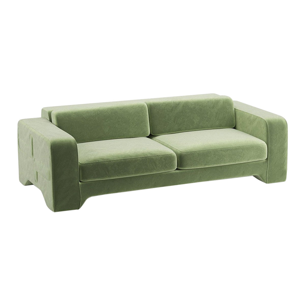 Popus Editions Giovanna 2.5 Seater Sofa in Green Verone Velvet Upholstery For Sale