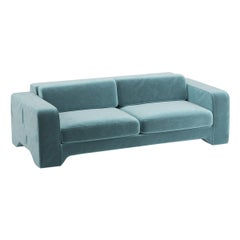 Popus Editions Giovanna 2,5 Seater-Sofa mit blauer Verone-Samtpolsterung