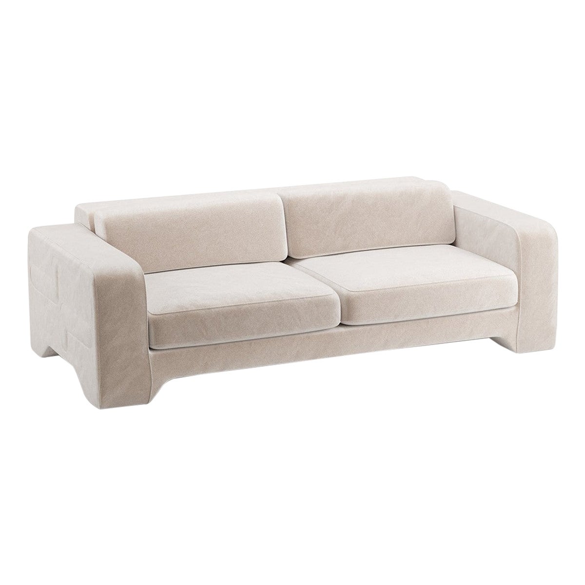 Popus Editions Giovanna 2,5 Seater Sofa mit Beige Verone Samtpolsterung in Beige