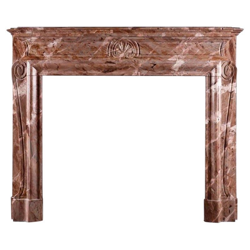 A French Fireplace in Sarrancolin Marble For Sale