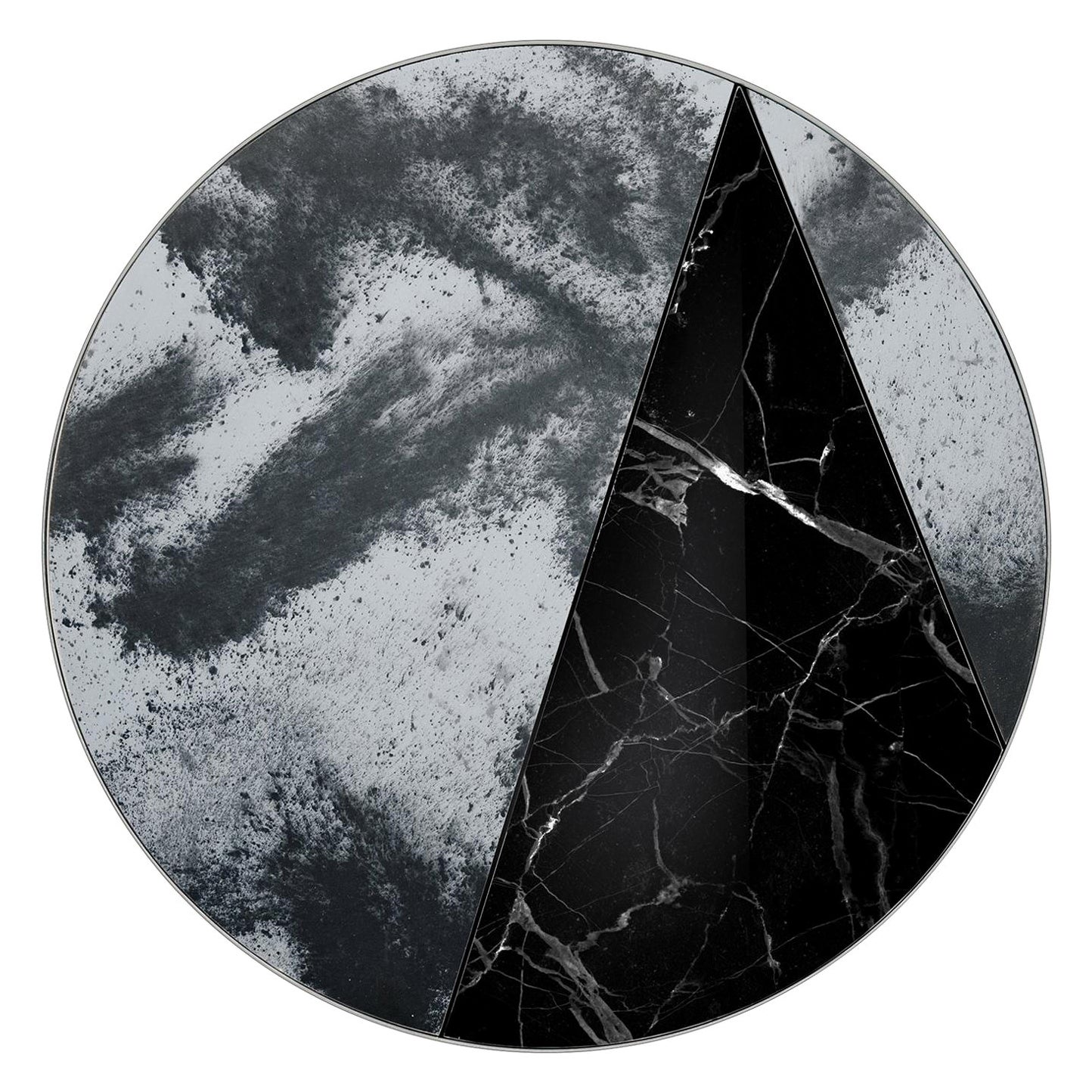 Miroir Itinera Res Lunare V 100 par Atlas Project en marbre Marquinia noir en vente