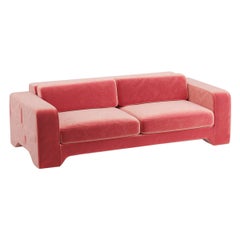 Canapé Giovanna 2,5 Seater de Popus Editions en tissu de velours rose de Côme