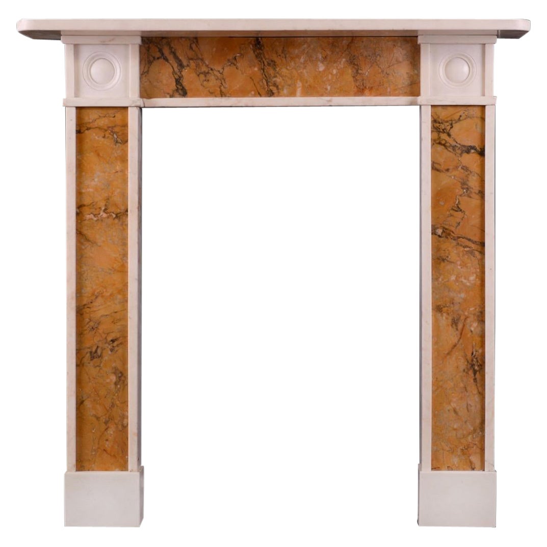 A Statuary and Siena Marble Fireplace For Sale