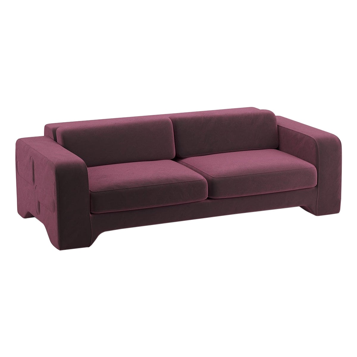 Popus Editions Giovanna 2.5 Seater Sofa in Bordeaux Burgundy Como Velvet Fabric For Sale