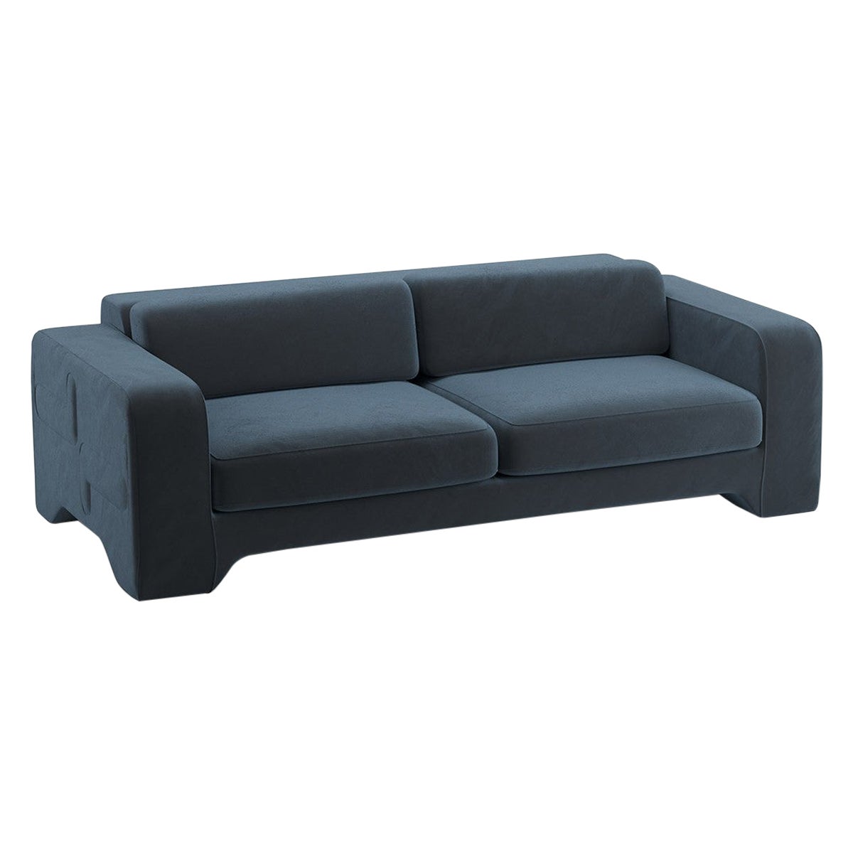 Popus Editions Giovanna 2,5 Seater-Sofa in Öl Petrol Como Samtpolsterung