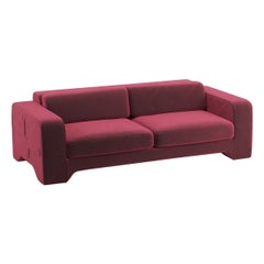 Popus Editions Giovanna 2,5 Seater-Sofa mit roter Como-Samtpolsterung