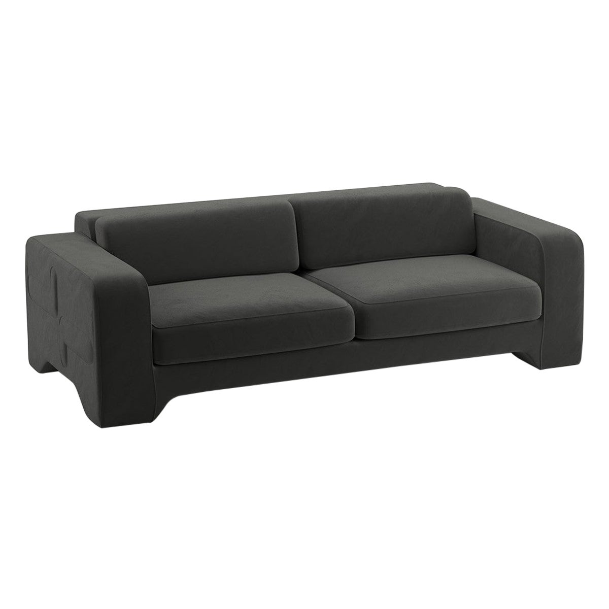 Popus Editions Giovanna 2.5 Seater Sofa in Gray Como Velvet Upholstery For Sale