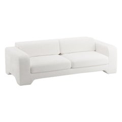 Popus Editions Giovanna 2,5 Seater-Sofa aus weißem Venice Chenille-Samtstoff