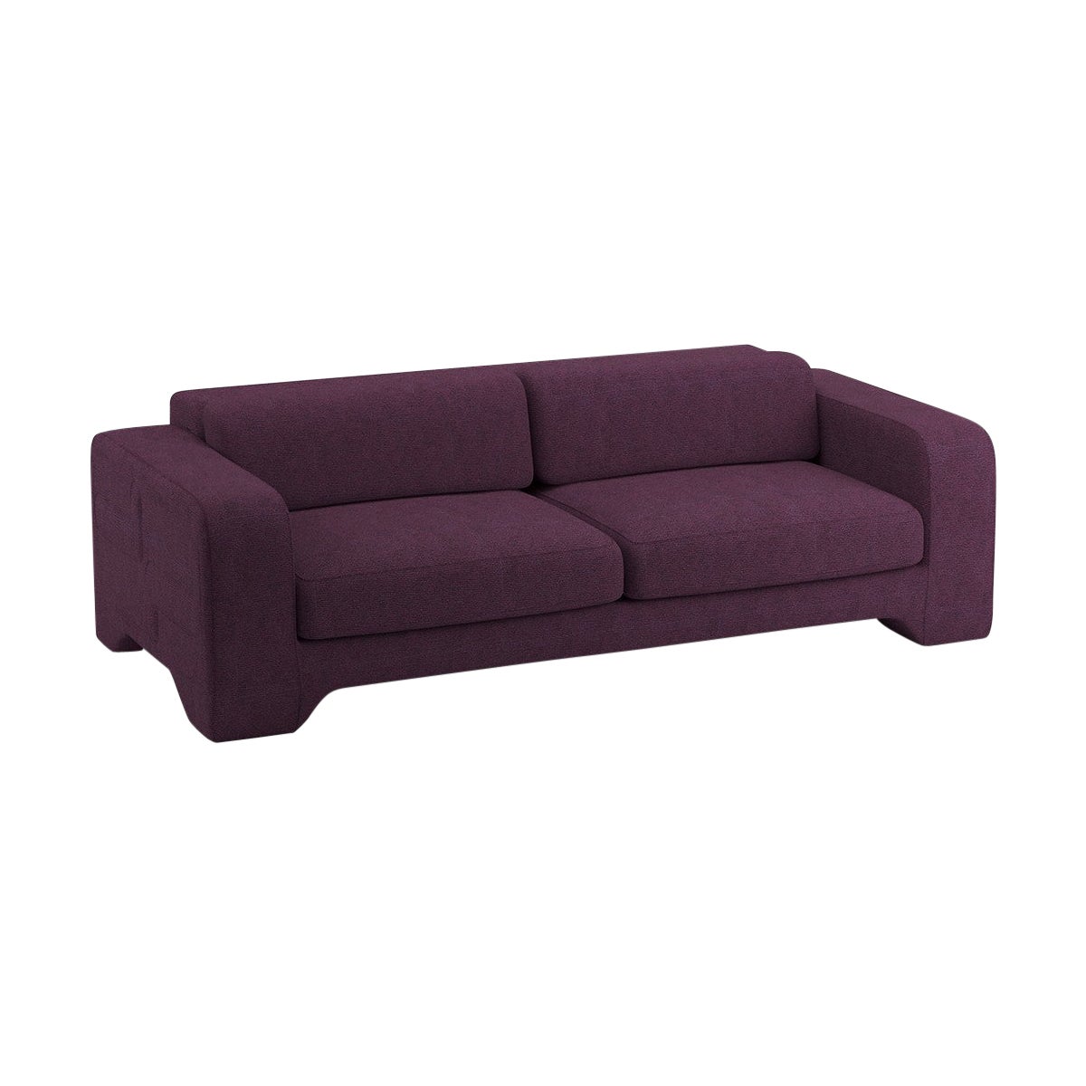 Popus Editions Giovanna 2.5 Seater Sofa in Eggplant Megeve Fabric Knit Effect For Sale