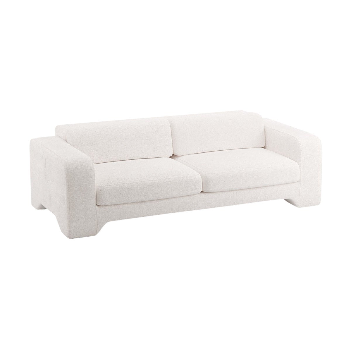 Popus Editions Giovanna 2.5 Seater Sofa in Ivory Megeve Fabric with Knit Effect For Sale