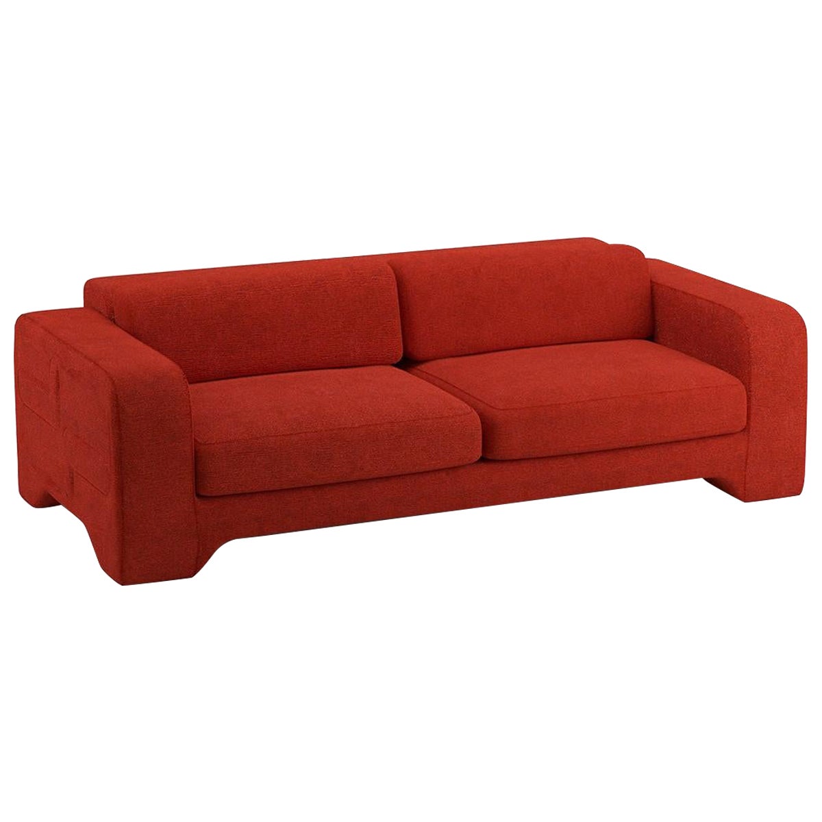 Sofa Giovanna 2,5 Seater de Popus Editions en tissu côtelé rouille avec effet de tricot