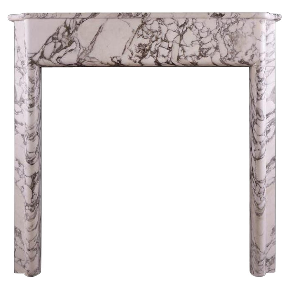 Italian Arabescato Marble Fireplace in The Art Deco Style