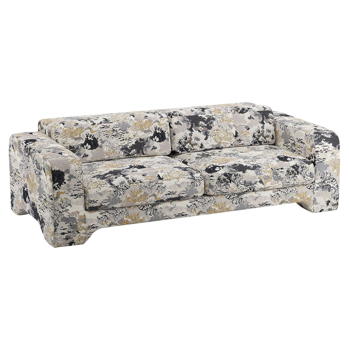 Popus Editions Giovanna 2.5 Seater Sofa in Charcoal Marrakech Jacquard Fabric