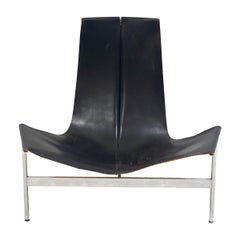Black Leather T-Chair by Katavolos, Littell, & Kelley for Laverne International