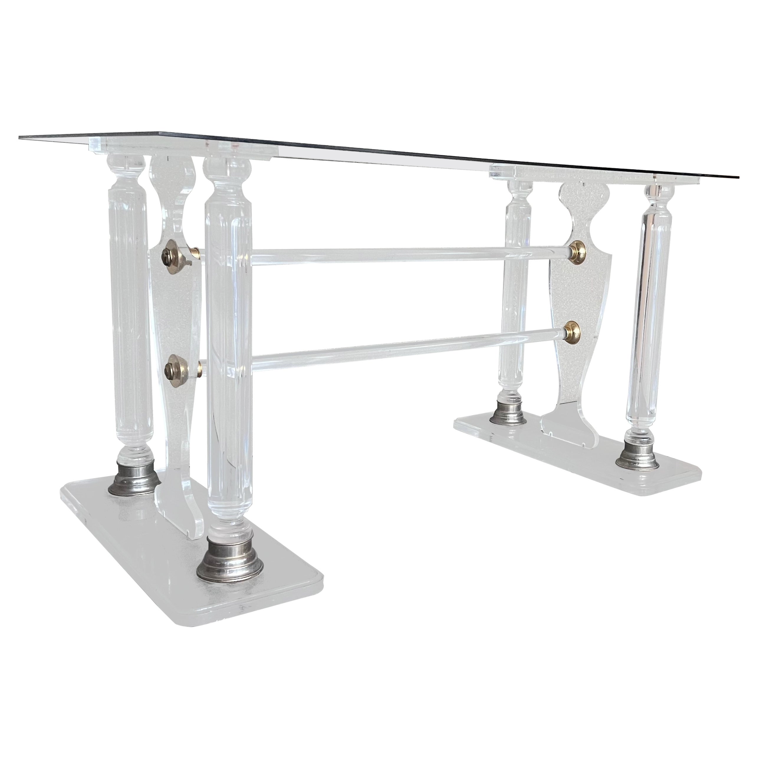 Lucite Console or Dining Table in the Manner of Karl Springer For Sale