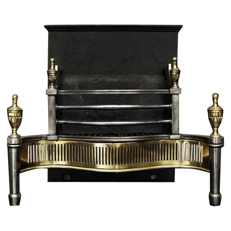 A Brass and Steel Firegrate, 19th Century For Sale