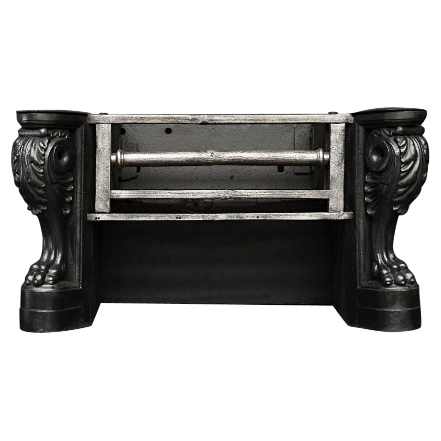 A Cast Iron Firegrate with Lion's Feet For Sale