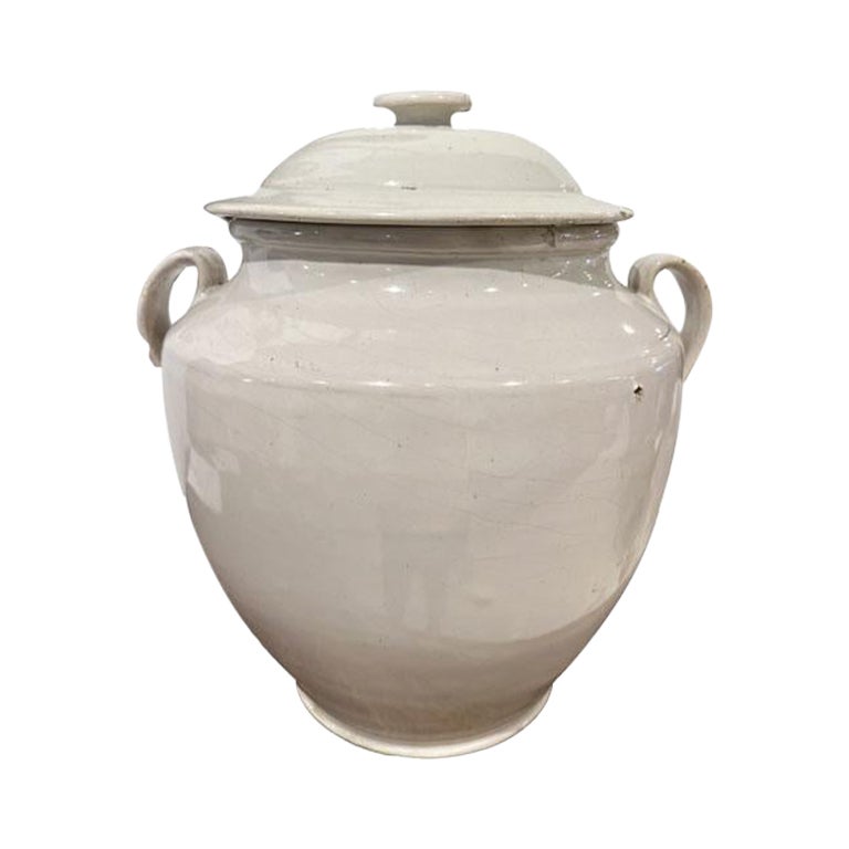 Blanc Pot with Lid (Two Available) For Sale