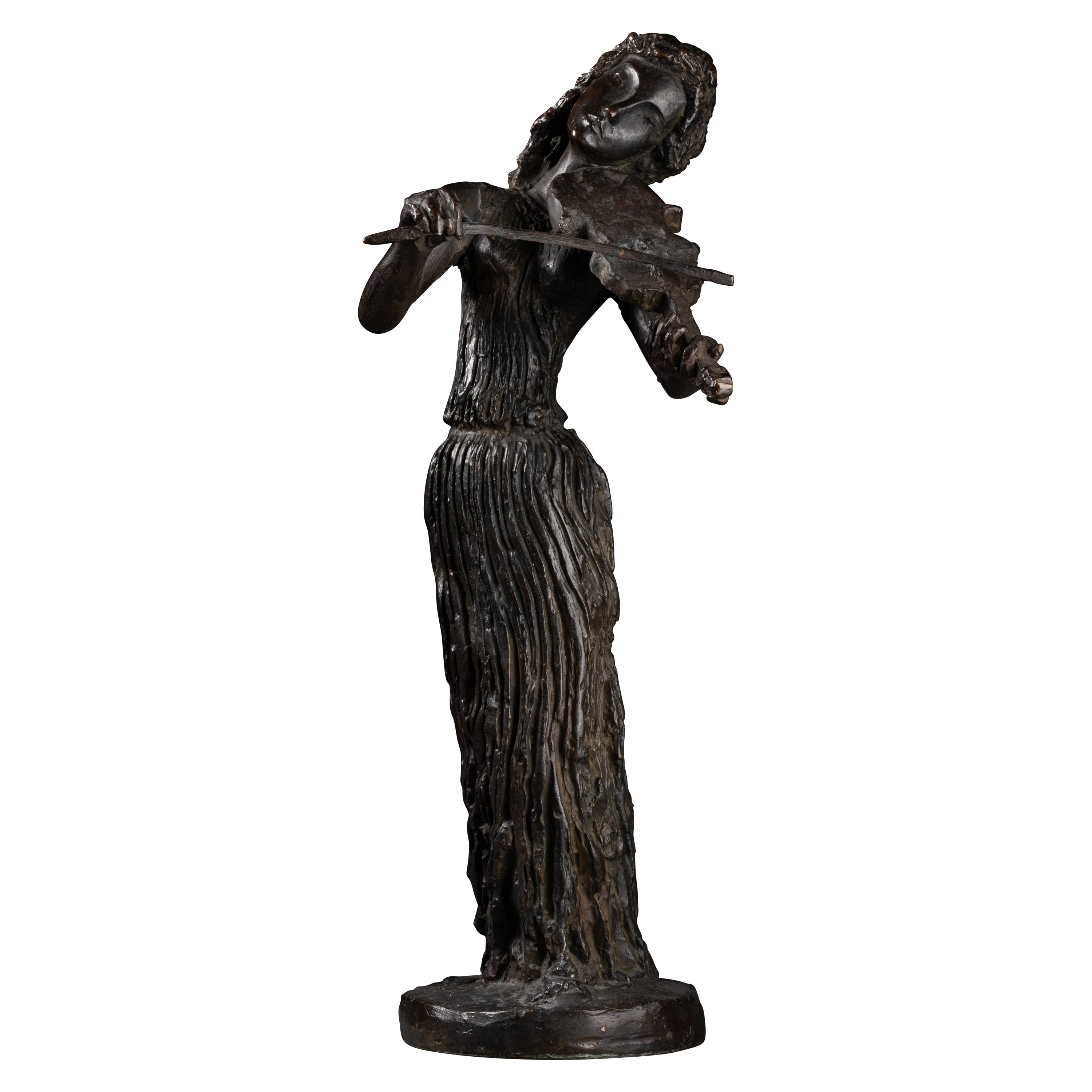 Apel.Les Fenosa, "Violoniste", Epreuve Originale en Bronze Numéroté, 1946 For Sale