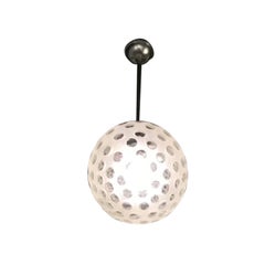 VENINI Chandelier Murano Glass Metal Crome 1950 Italy