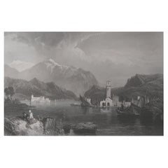 Original Antique Print of Lake Como, Italy, Circa 1870