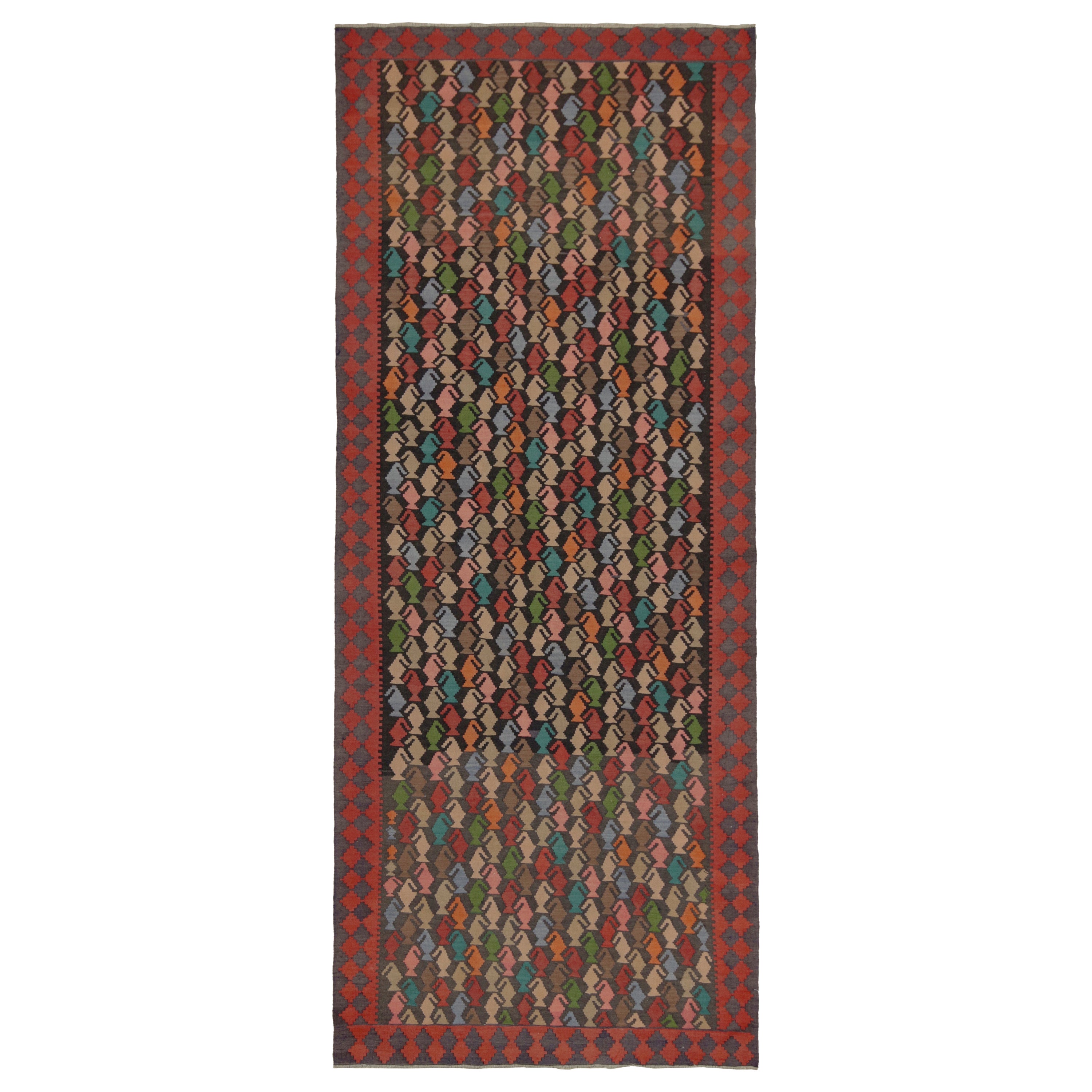 Vintage Persian Tribal Kilim with Polychromatic Geometric Pattern by Rug & Kilim For Sale