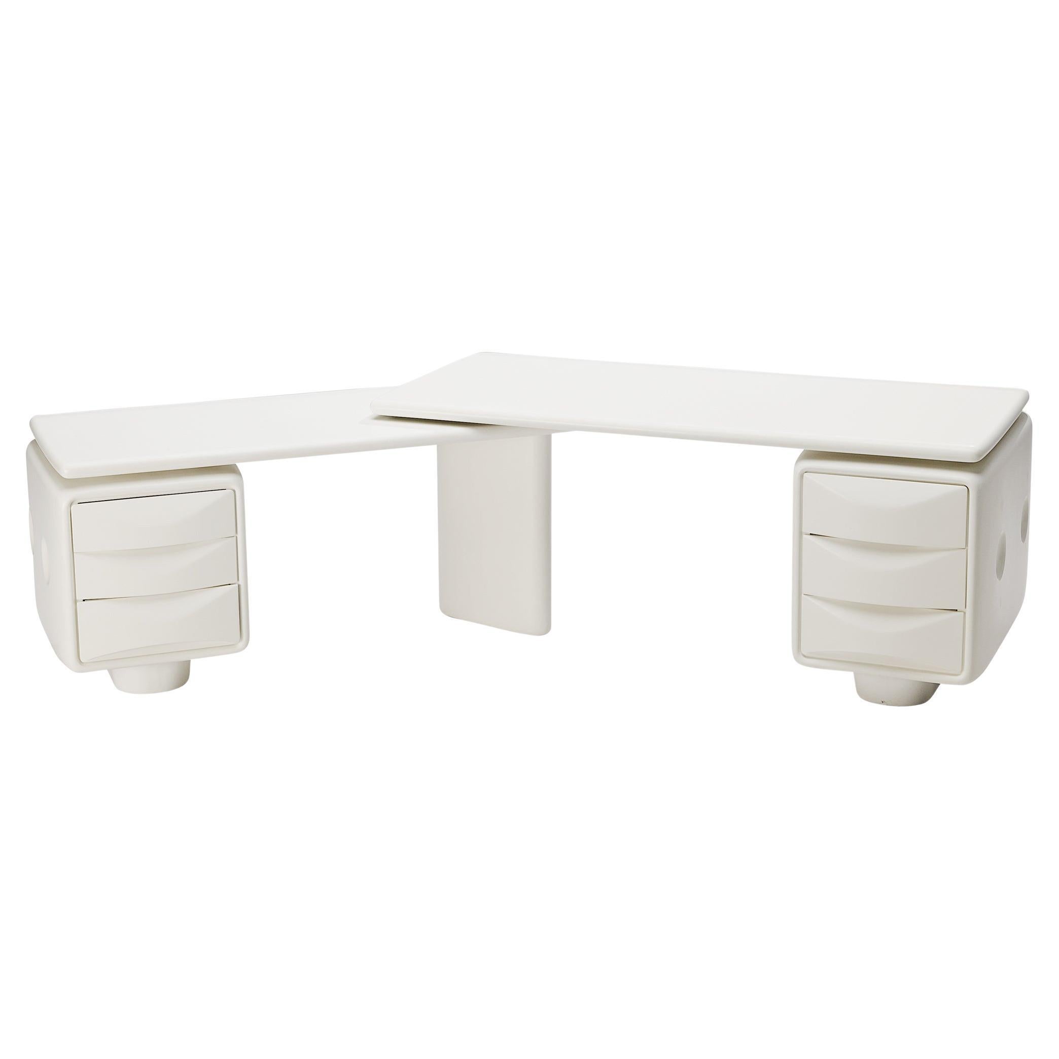 Ernest 'Igl' Hofmann Corner Desk in White Fiberglass