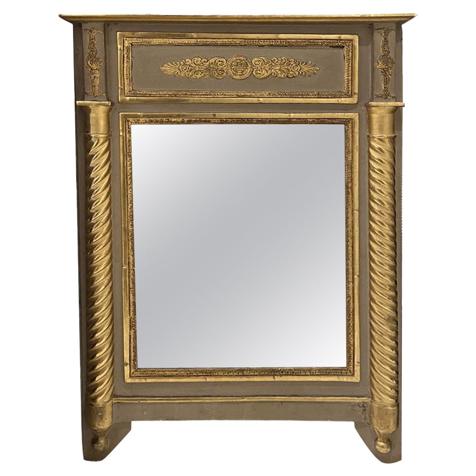 19th Century Small Empire Mirror with Water Gilding For Sale