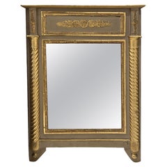 19th Century Small Empire Mirror with Water Gilding
