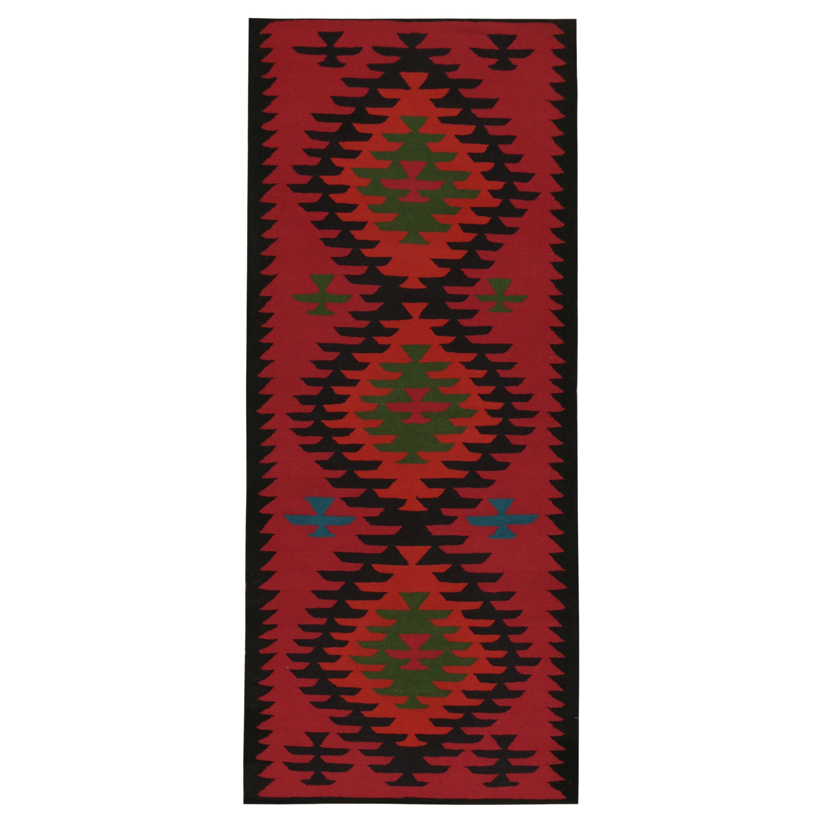 Vintage Persian Tribal Kilim in Red with Medallion Patterns - by Rug & Kilim