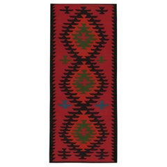 Vintage Persian Tribal Kilim in Red with Medallion Patterns - by Rug & Kilim